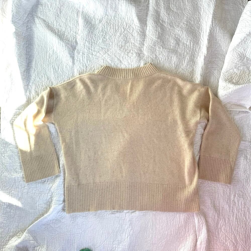 Autumn Cashmere Oversized V-Neck Beige Cashmere Sweater - Picture 2 of 5